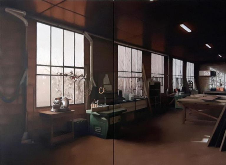 La Grande Menuiserie (diptyque) - Huile sur toile -  130 x 178 cm