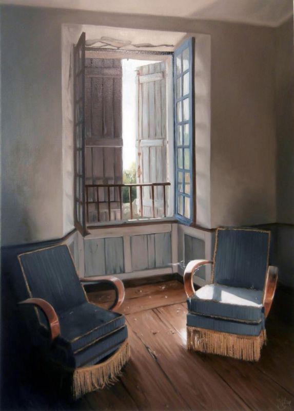  Les 2 fauteuils - Huile sur toile - 73 x 54 cm