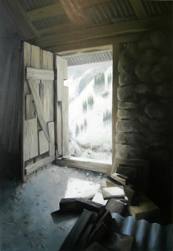 L'alpage - Huile sur toile - 92 x 65 cm