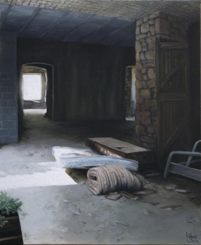 L'ancien moulin - Les matelas - Huile sur toile - 46 x 38 cm
