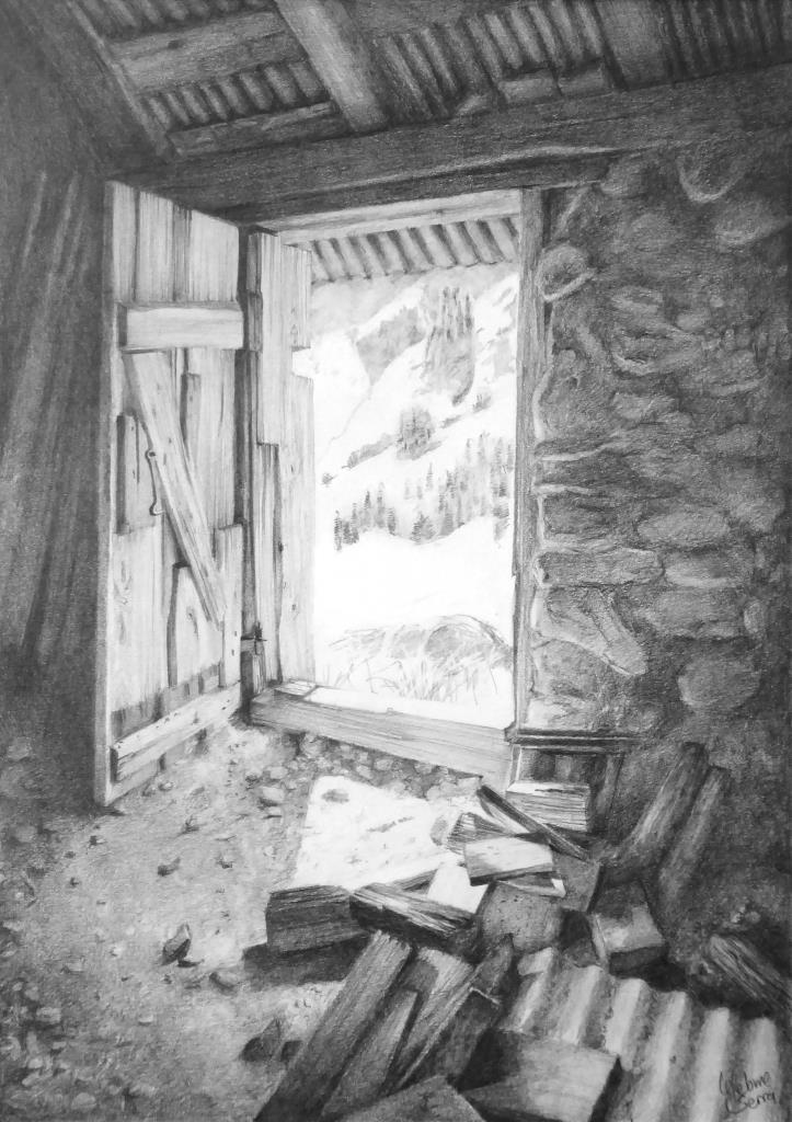 L'alpage - Huile sur toile - 92 x 65 cm
