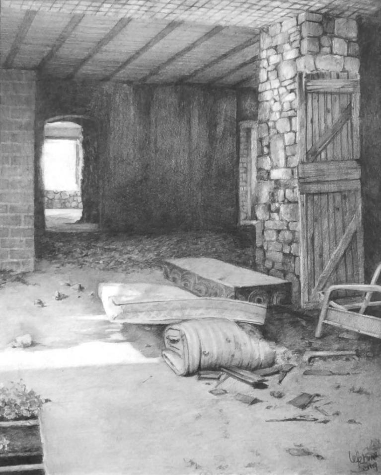 L'ancien moulin - Les matelas - Huile sur toile - 46 x 38 cm