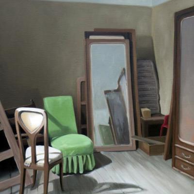 Le grenier au miroir
													46 x 38 cm (vendu)