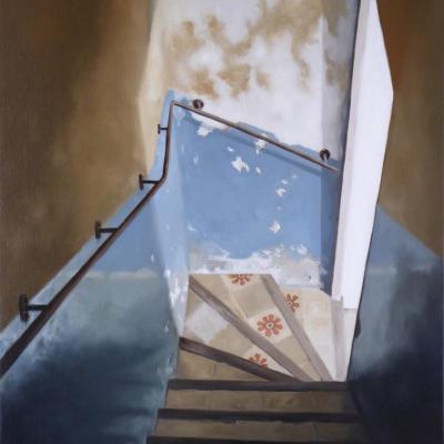 L'escalier de la maison des peintres 73 x 54 cm (vendu)