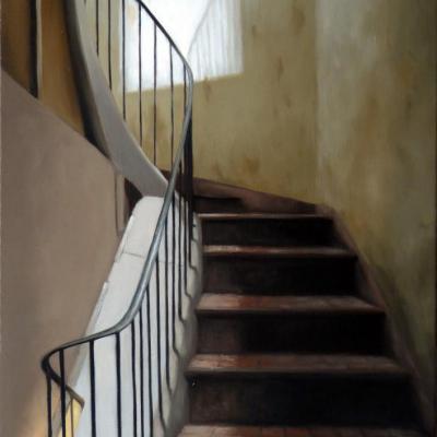 L'escalier du 21 (I) - 55 x 38 cm