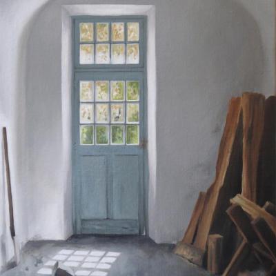 La porte du jardin (bois d'hiver) 46 x 33 (vendu)