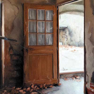 La porte du mas 46 x 33 cm (vendu)