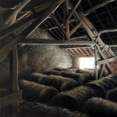 Le fenil de l'oncle 50 x 50 cm (vendu)