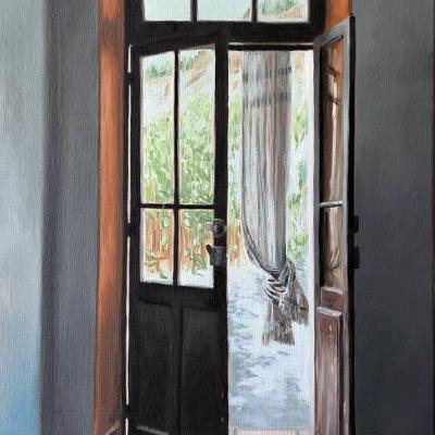 La maison du pont 55 x 33 cm (vendu)