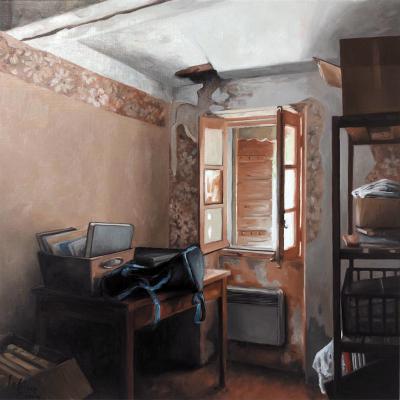 LA maison du pont - Les archives 50 x 50 cm (vendu)