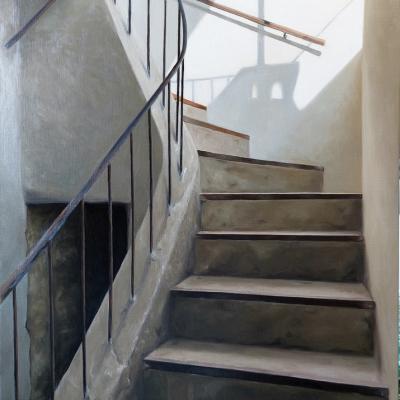 L'escalier du 13 - 92 x 65 cm (vendu)