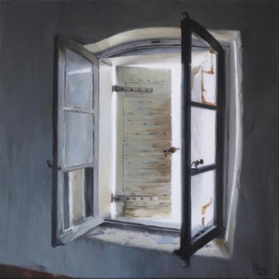 La maison du faubourg - La fenêtre du 2ème 40 x 40 cm (vendu)