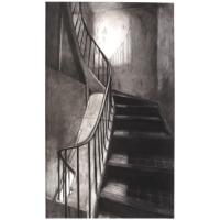 L'escalier du 21 - 80 x 60 cm (encadré)