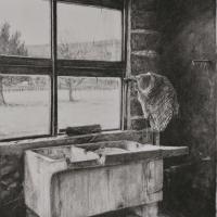 Le lavoir des lônes 57 x 42 cm