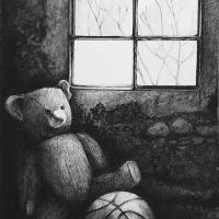 Ours au ballon - 61 x 40,5 cm