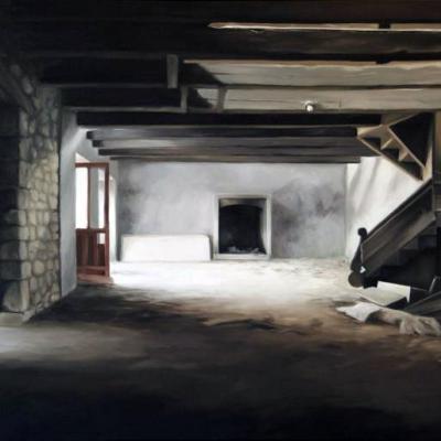 Intérieur St Maudan - La cheminée - 100 x 65 cm