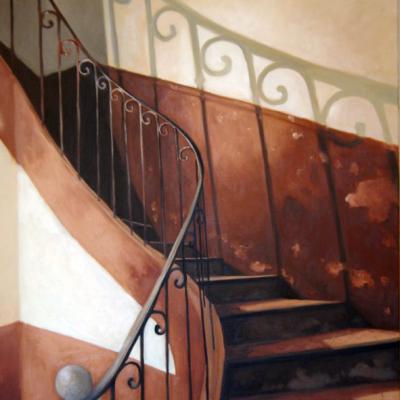 L'escalier rue Mistral - 73 x 54 cm (vendu)