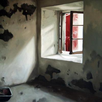 Les volets rouges - 46 x 38 (vendu)