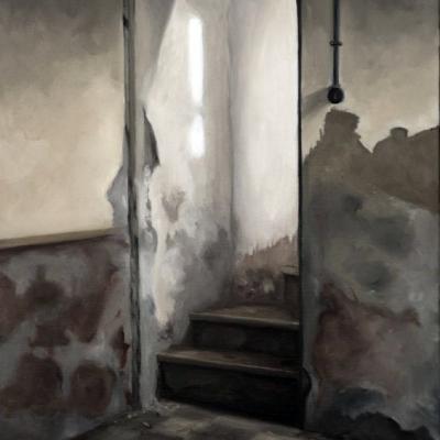 Montée d'escalier - 46 x 33 cm