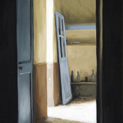 Intérieur (les 2 portes bleues) - 46 x 27 cm (vendu)