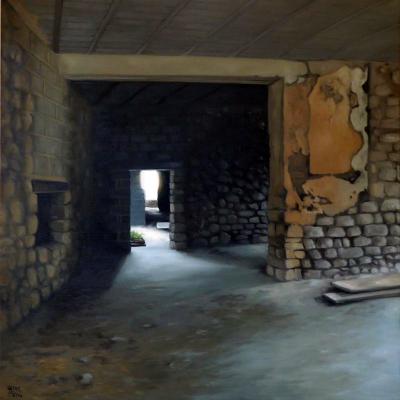 L'ancien moulin - La sortie - 80 x 80 cm