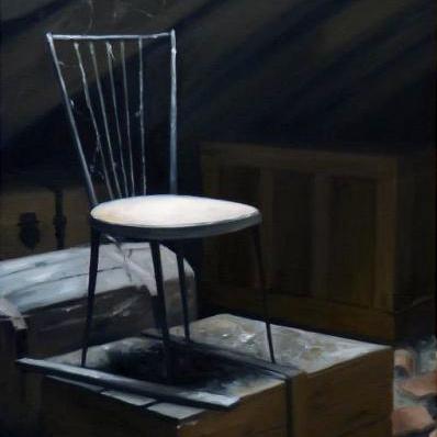 La chaise au grenier - 60 x 30 cm (vendu)