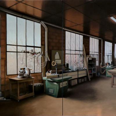 La grande menuiserie (diptyque) 130 x 178 cm