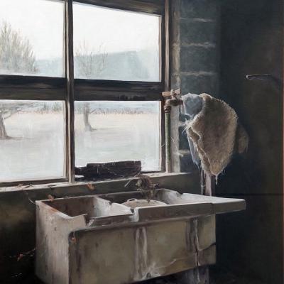 Le lavoir des lônes 73 x 54 cm