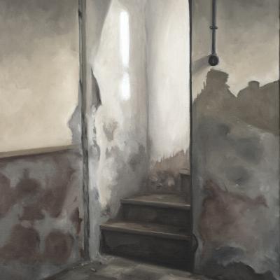 Montée d'escalier (mas à Salon) 46 x 33 cm