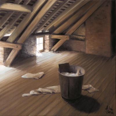 La lessiveuse du grenier 30 x 30 cm