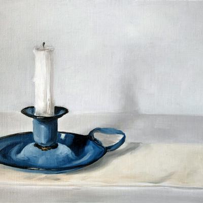 Le bougeoir bleu 19 x 27 cm