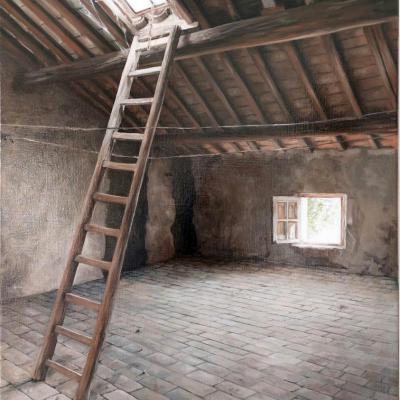 Le grenier rue carrossière - 73 x 54 cm (vendu)