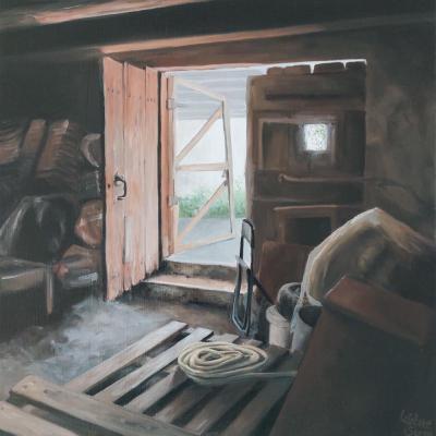 La cave rue du moulin - 40 x 40 cm