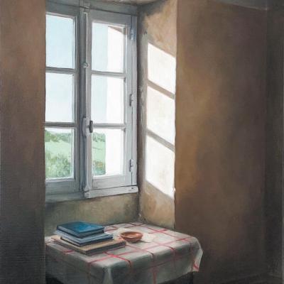 La table sous la fenêtre - les carnets - 55 x 38 cm