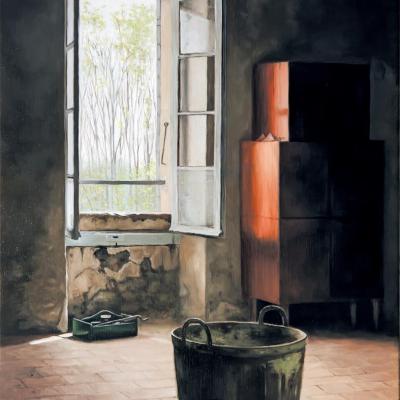Le chaudron au grenier - 61 x 46 cm